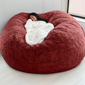 Big Huge Giant Bean Bag Chair for Adults, (No Filler) Bean Bag Chairs in Multiple Sizes and Colors Giant Foam-Filling Required- Machine Washable Covers, Double Stitched Seams (Burgundy,6FT)-Ruum Studio Home