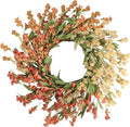Artgar Fall Wreath, Fall Wreaths for Front Door, 24 in Fall Decor Floral Wreath, Door Wreaths for Front Door Outside All Season for Thanksgiving Home Indoor Outdoor Wall Decor (White&Orange)-Ruum Studio Home