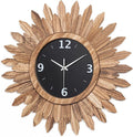 Honiway Large Wall Clock Battery Operated 21 in Rustic Wood Boho Sunburst Decorative Wall Clock Silent Non Ticking Farmhouse Wall Clocks for Living Room Bedroom Kitchen Bathroom Decor (Rustic Brown)-Ruum Studio Home
