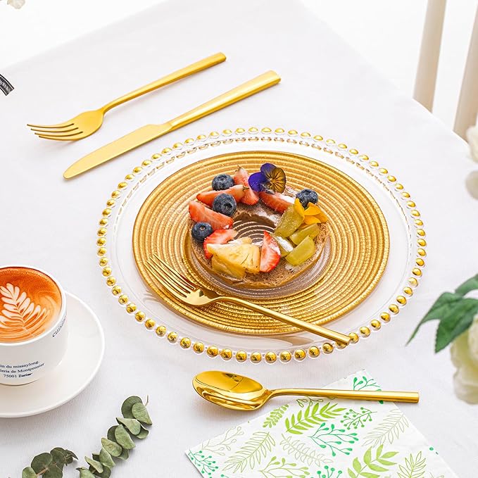 KINGSTONE Gold Silverware Set, 60-Piece Forged Flatware Set Cutlery Set Premium Stainless Steel, Service for 12, for Kitchen, Home, Wedding, Party, Mirror Polished and Dishwasher Safe-Ruum Studio Home