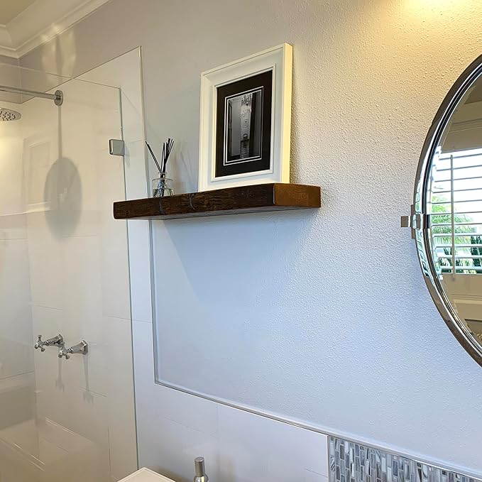 joelsantiques - 48 Inch Wooden Floating Shelves for Wall - 48x6x2 in - Made of Natural Wood - Long Heavy Duty Rustic Wall Shelves for Bedroom - Perfect for Living Room, Kitchen - Medium Brown-Ruum Studio Home