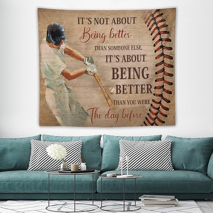 yowecso Baseball Tapestry Sport Theme Tapestry Wall Hanging for Bedroom Baseball Tapestries Aesthetic Wall Decor for Home Dorm Living Room 50"x60"-Ruum Studio Home