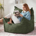 Giant Bean Bag Chair Sofa for Adults Teens, Comfy Corduroy Large Bean Bag Chairs with Armrests for Bedroom Living Room, Adult BeanBag Lazy Sofa Couch Chairs with Filler Included-Ruum Studio Home