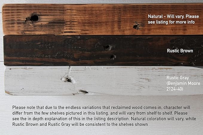 Urban Legacy Reclaimed Barn Joist Deep Floating Shelves | Deep Shelves with Low Profile Shelf Bracket with High Weight Capacity, Set of 2 (48" x 11" x 2.5", Rustic Gray)-Ruum Studio Home