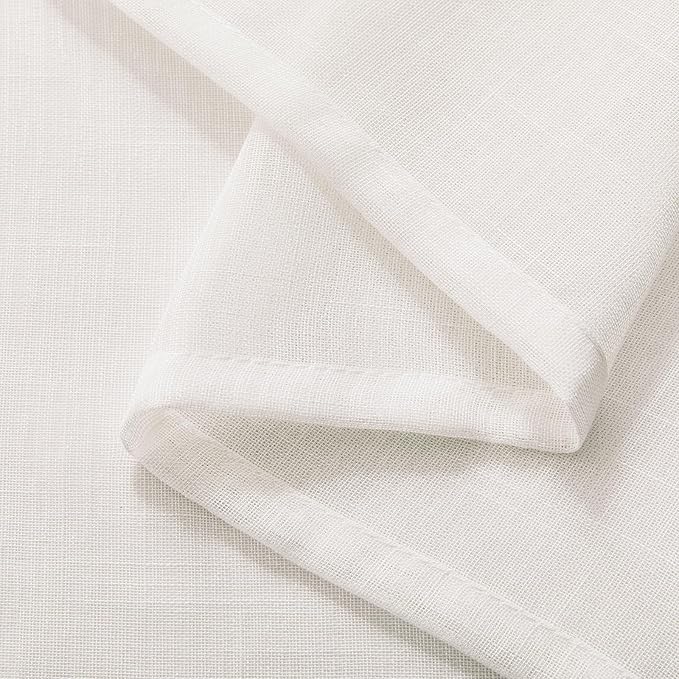 Joydeco Sheer Curtains 84 Inches Long, Cream Curtains for Living Room 2 Panels Set, Ivory Curtains Window Privacy Assured with Light Filtering(W52 x L84 Inch,Ivory)-Ruum Studio Home