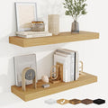 fuqing Floating Shelves for Wall, Bathroom Shelf Wall Mounted for Storage, Shelves with Invisible Bracket for Bedroom, Kitchen, Living Room, Farmhouse Small Book Shelf, 24 Inch Set of 2, Oak-Ruum Studio Home