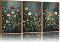 SIGNINART Vintage Floral Framed Canvas Wall Art, Dark Moody Wildflowers Wall Decor, Boho Abstract Flowers Artwork, Colorful Botanical Aestheticrt Art Paintings for Bedroom Living Room Office 16"x24"x3-Ruum Studio Home