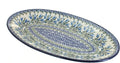 Blue Rose Polish Pottery Tulip Bouquet Oval Platter-Ruum Studio Home