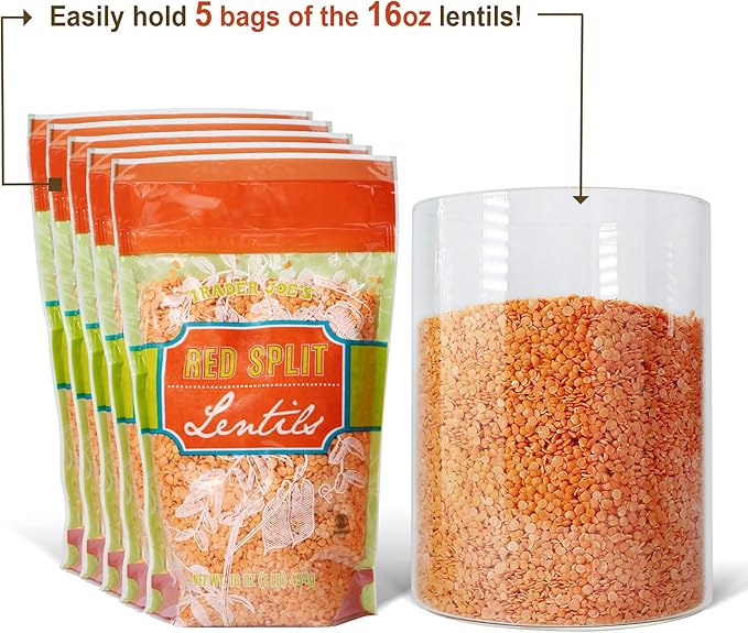 Glass Jars with Bamboo Lids, Glass Food Jars and Canisters Sets, Flour Jar, Large Food Canister with airtight lids, Flour Storage Container, Pantry Jars, 100oz-Ruum Studio Home