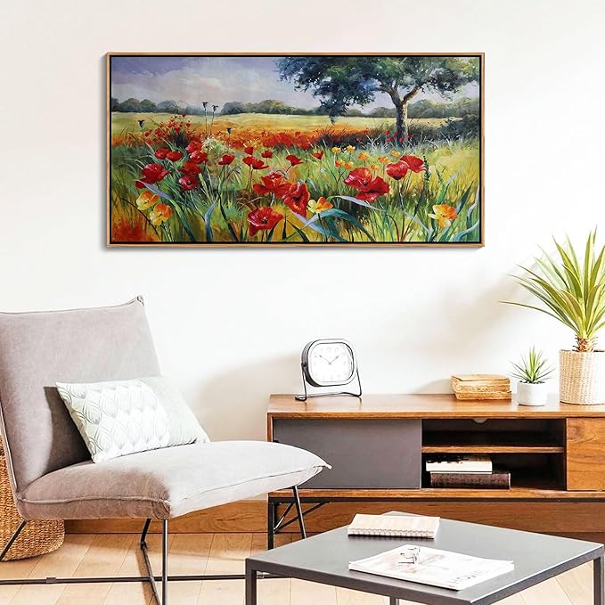Green Tree Wall Art - Large Canvas for Living Room & Bedroom - Framed 24x48-Ruum Studio Home