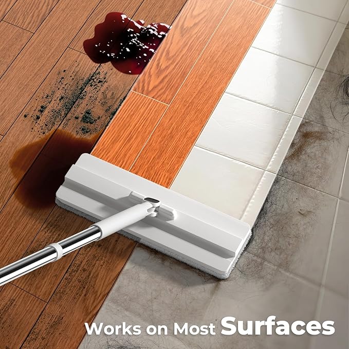 Mop and Bucket Set, Flat Microfiber Mops for Floor Cleaning, Wall Cleaner Mop and Bucket System with Wringer, Wet and Dry Use-Ruum Studio Home
