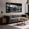 Brooklyn Bridge Canvas Wall Art for Bedroom Black and White City Wall Decor for Living Room Office Wall Art Decor 24 x 48 Inch-Ruum Studio Home