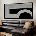 Abstract Wall Art Modern Canvas Art Wall Decor Minimalist Wall Art Geometric Line Canvas Artwork Print Paintings Black And White Wall Art Modern Picture For Bedroom Art Office Home Wall Decor 20"X 40"-Ruum Studio Home