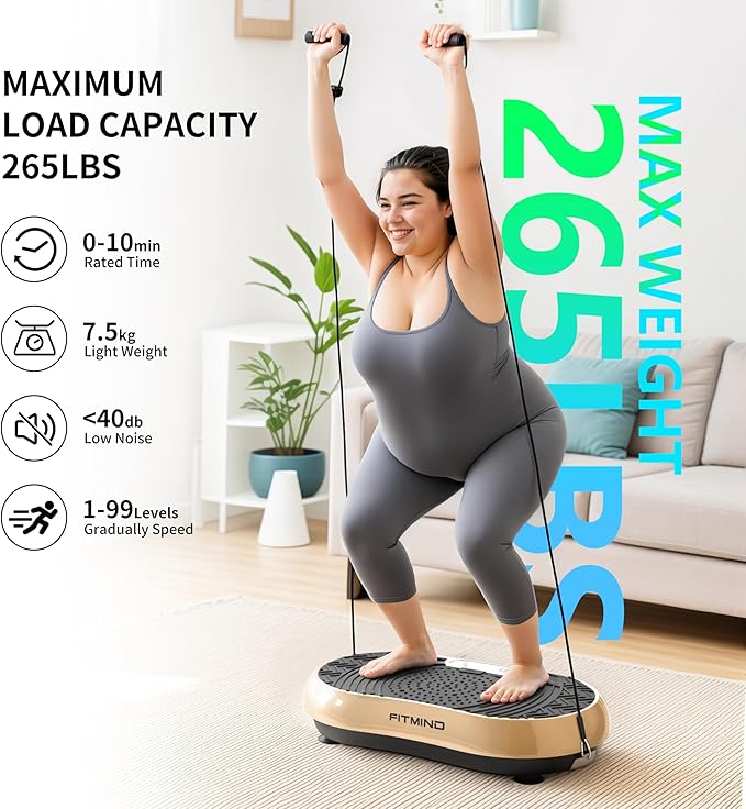 Vibration Plate Exercise Machine, 24" x 14" Extra-Large Vibration Plate for Lymphatic Drainage, Vibration Plates for Weight Loss, Relaxing, Recovery-Ruum Studio Home