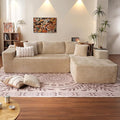 ovios 104" Cloud Sectional Couch with L-Shape Chaise,Modern Modular Sofa with Deep Seat, Upholstered Couches for Living Room Bedroom,No Assembly Required, Beige (Plush Corduroy Fabric)-Ruum Studio Home