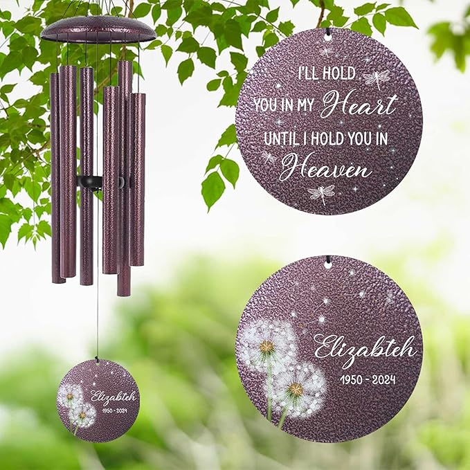 ASTARIN Personalized Memorial Wind Chimes, Customized Sympathy Deep Tone Wind Chime, Grief Gifts for Women Men Husband Wife, Windchimes in Memory of a Loved One Personalized-Ruum Studio Home