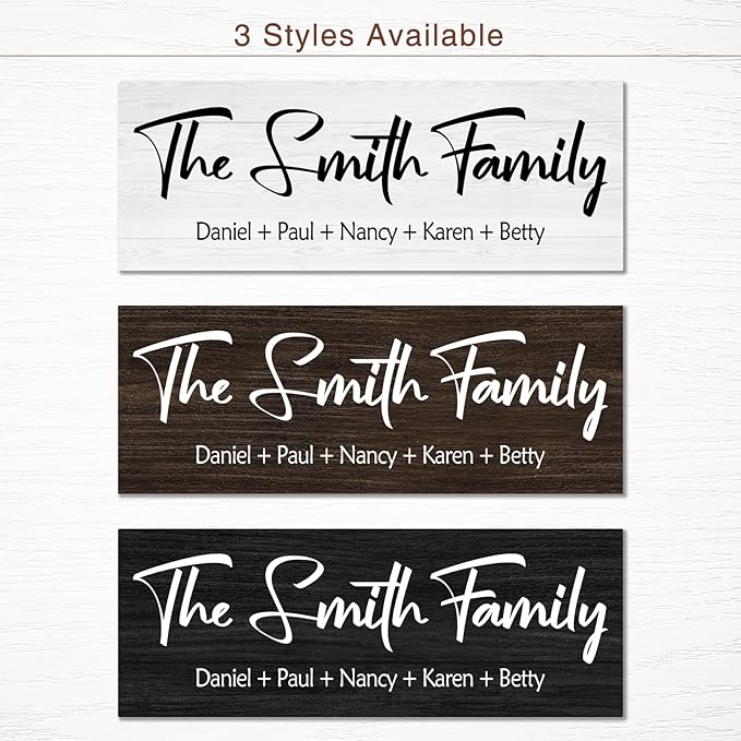 Personalized Family Name Wood Sign - Custom Last Name Plaque, New Family Established Sign, Wedding & Housewarming Gift, Rustic Home Wall Decor Plaque 16"x6"-Ruum Studio Home