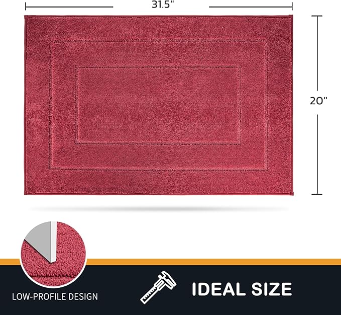 PURRUGS Dirt Trapping Door Mat 20" x 31.5", Non-Slip/Skid Machine Washable Entryway Rug, Dog Doormat, Super Absorbent Welcome Mat for Muddy Wet Shoes and Paws, Burgundy Red-Ruum Studio Home