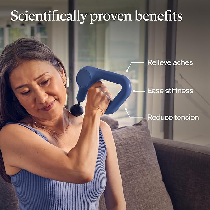 TheraGun Therabody Relief Handheld Percussion Massage Gun - Easy-to-Use, Comfortable & Light Personal Massager for Every Day Pain Relief Massage Therapy in Neck, Back, Leg, Shoulder and Body (Navy)-Ruum Studio Home