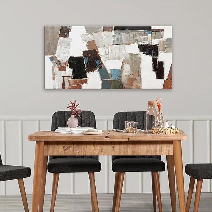Dimpaga Abstract Canvas Wall Art Modern Wall Art Decor Pictures Wall Decor Minimalist Geometric Line Artwork for Walls Textured Wall Art Prints 20"X40" For Room Living Room Bedroom Office Wall Decor-Ruum Studio Home