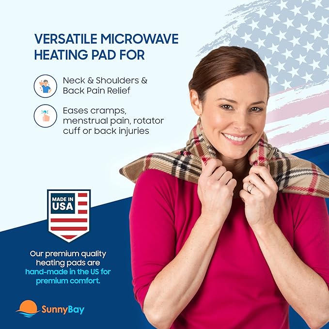 SunnyBay Extra Large Microwave Heating Pad, Microwavable Heavy Weighted Full Body Moist Hot Pack and Washable Fleece Cover, 10x24 Inches, 2.8 lbs (London)-Ruum Studio Home