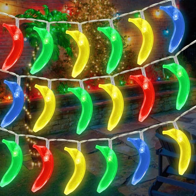 Couah [ 8 Modes & Timer ] Tropical Fruit Banana String Lights, 16 FT Summer String Lights with 30LED Banana Lights, Summer Fairy Lights Battery Operated for Tropical Beach Party Birthday Summer Decor-Ruum Studio Home