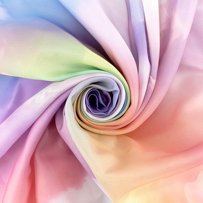 HVEST Rainbow Cloud Tapestry Wall Hanging - Rainbow and Pink Cloud With Glow Sunshine in Pastel Sky, Aesthetic Nature Landscape for Living Room Bedroom Decor, 59x51 Inches-Ruum Studio Home