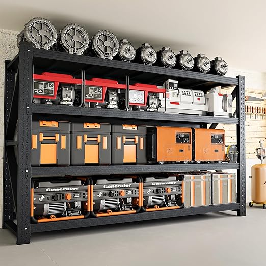 5000LBS Storage Shelves,71" W Garage Shelving Heavy Duty Metal Adjustable Garage Shelves, Shelving Units Industrial Shelving for Warehouse,71" W x 24" D x 69" H,Black-Ruum Studio Home
