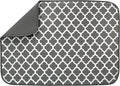 S&T INC. Dish Drying Mat XL, 18” x 24”, Absorbent Microfiber Kitchen Counter Mat, Dish Drying Pad for Dishes, Utensils, Pots and Pans, Extra Large, Pewter Grey Trellis-Ruum Studio Home