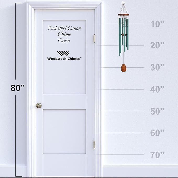 Woodstock Wind Chimes for Outside, Garden, Patio, Porch and Outdoor Decor (32") Pachelbel Canon Chime Green Wind Chime Gifts (PCCG)-Ruum Studio Home