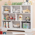 Book Shelf, 8 Cubes Storage Organizer, 3-Tier Open Shelf Wooden Bookcase, Freestanding White Bookshelf Cube Shelf for Bedroom, Living Room-Ruum Studio Home