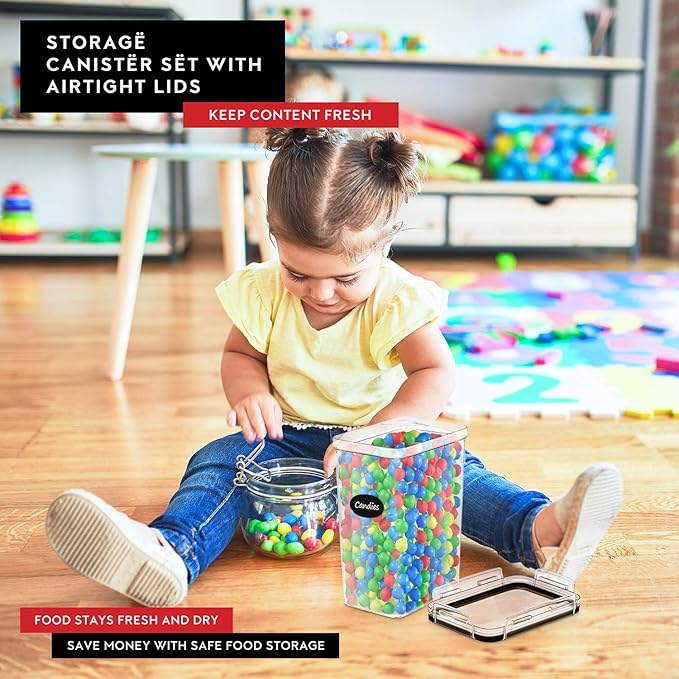 DWËLLZA KITCHEN Airtight Food Storage Container Set - 6 Pieces 2.0L - Plastic BPA Free Kitchen Pantry Storage Containers - Dishwasher Safe - Include 8 Labels and Marker - Keeps Food Fresh & Dry-Ruum Studio Home