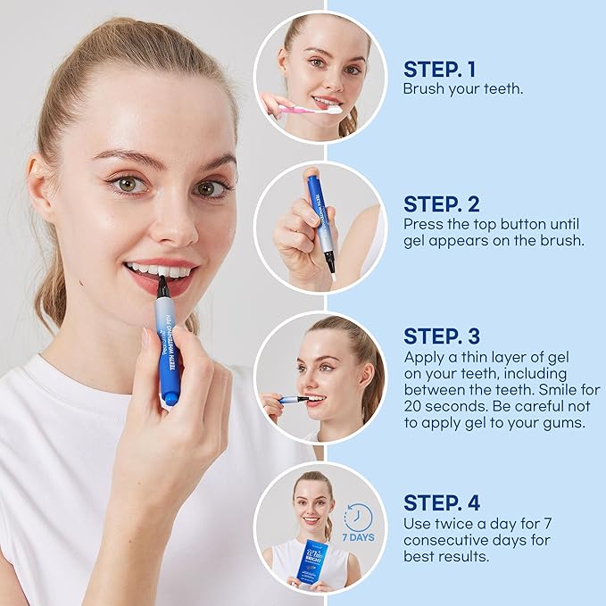 Teeth Whitening Gel – Set of 3 – Gentle, Pain-Free Formula for Sensitive Teeth – Easy, Mess-Free Application – Travel-Friendly & Enamel-Safe for a Brighter Smile-Ruum Studio Home