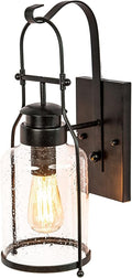Muskoka Lifestyle Products Rustic Wall Light Lantern with Retro Industrial loft Lantern Look in Rubbed Bronze Powder Coat Finish with Milk Pioneer jug Glass-Ruum Studio Home