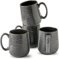 Hasense Ceramic Coffee Mugs - 15 OZ Large Coffee Cups Set of 4 with Handle for Hot Beverage, Porcelain Latte Mugs for Tea, Milk, Cocoa, Cappuccino and Mocha, Microwave and Dishwasher Safe, Grey-Ruum Studio Home