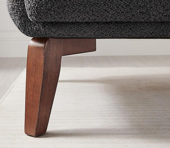 Oversized Accent Chair Modern Boucle Armchair for Living Room- 37" Wide Accent Chair with Solid Wood Legs, Dark Gray Upholstered Lounge Chair for Bedroom & Office, Cozy Reading Chair (Easy Assembly)-Ruum Studio Home