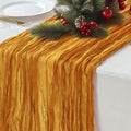 Sioloc Yellow Cheesecloth Table Runner Fall Autumn Decor for Home 10ft Table Cloth for Wedding Birthday Party Halloween Thanksgiving Decorations-Ruum Studio Home