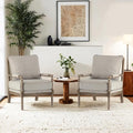 DUHOME Linen Fabric Spindle Accent Chairs Set of 2,Spool Chairs with High Resilience Spring Cushion and Armrest Pads, Leisure Armchair for Living Room Bedroom Farmhouse Home Office Belcony-Ruum Studio Home
