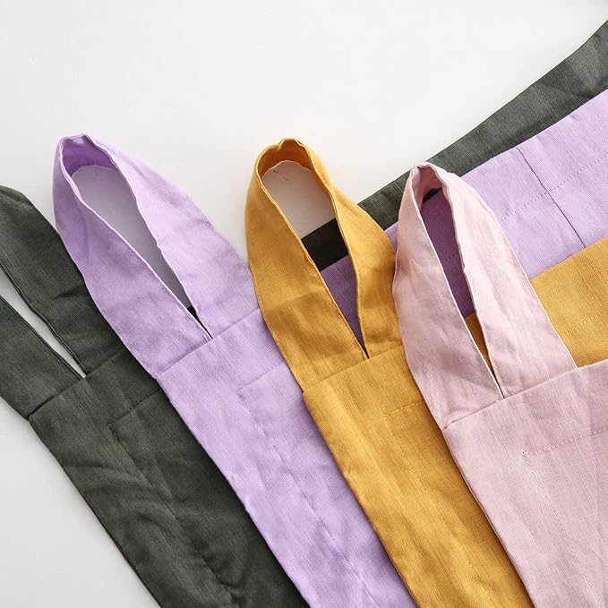Amazhiyu 100% Linen Door Hanging Laundry Hamper Bag, 19x27 Inches Lilac-Ruum Studio Home