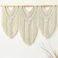 large macrame wall hanging - Boho Tapestry Macrame Wall Decor Art- Chic Bohemian Handmade Woven Tapestry Home Decoration for Bedroom Living Room Apartment Wedding Party - 43"x32" (Beige-Wood Bead)-Ruum Studio Home