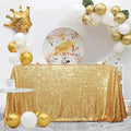 SquarePie Sequin Tablecloth 60 x 102 Inch Gold Sparkly Table Linen for Wedding Party-Ruum Studio Home