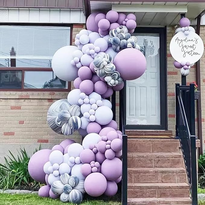 130pcs Pastel Purple Balloons Different Sizes 18" 12" 10" 5" Light Purple Latex Balloon Garland Arch Kit for Birthday Baby Shower Graduation Wedding Gender Reveal Party Decorations-Ruum Studio Home