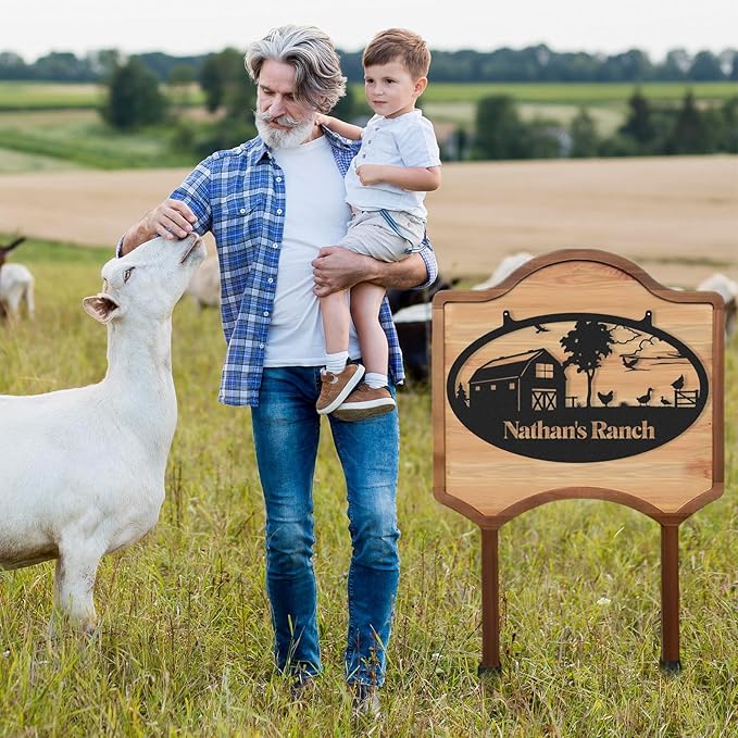 Personalized Metal Farm Signs, Custom Rustic Ranch Decor, Farmhouse Outdoor Decor, Custom Last Name Sign, Large Metal Wall Art, Outdoor Barn Sign, Family Farm Sign, Farmer Ranch Gifts-Ruum Studio Home