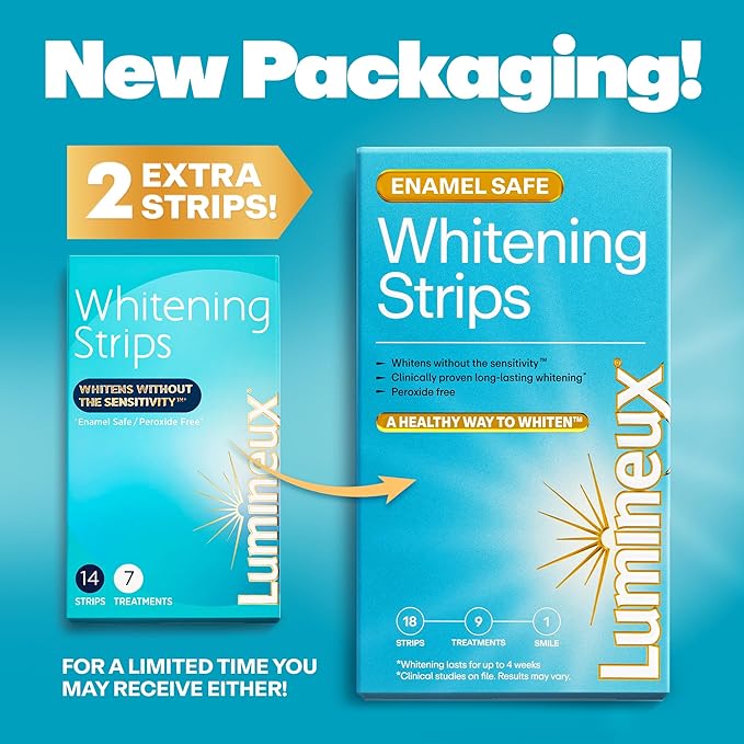 Lumineux Teeth Whitening Strips 9 Treatments – Peroxide Free - Enamel Safe for Whiter Teeth - Whitening Without The Sensitivity - Dentist Formulated - Sensitivity Free-Ruum Studio Home