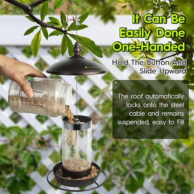 Bird Feeder for Outdoors - 360° Feeding Perch. Green-Ruum Studio Home