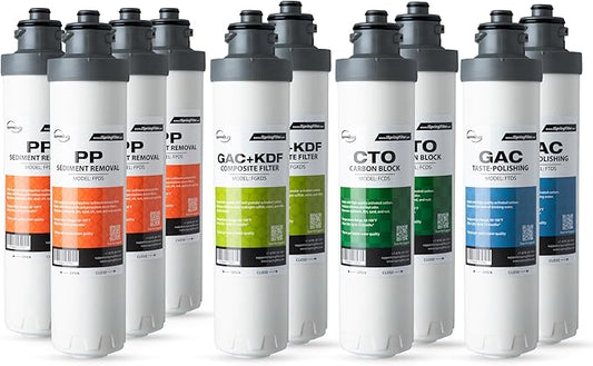 iSpring F10DS 2-Year Replacement Supply Filter Cartridge Pack Set for DS4B & DS4S - Sediment, Composite, Carbon Block and Post Carbon Filters-Ruum Studio Home