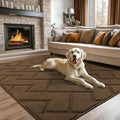 hicorfe Indoor Doormat,Front Back Door Mat Rubber Backing Non Slip Door Mats 47"x71" Absorbent Resist Dirt Entrance Doormat Inside Floor Mats for Entryway Washable Low-Profile(Dark Brown)-Ruum Studio Home