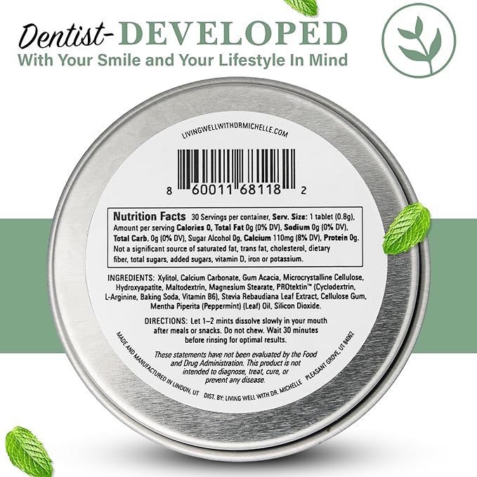 RE-MINTS – Remineralizing Breath Mints with Hydroxyapatite + Xylitol – Fluoride-Free, Dentist-Developed, Enamel Support, Clean Ingredients – 30 Mints-Ruum Studio Home
