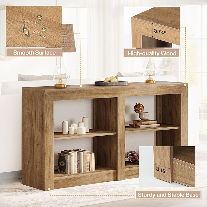 Tribesigns Farmhouse Console Table, Hallway Table for Entryway, Wood Console Behind Couch for Living Room, Hallway, Foyer, Oak-Ruum Studio Home