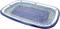 Blue Rose Polish Pottery Garden Tulip Large Rectangular Serving Platter-Ruum Studio Home